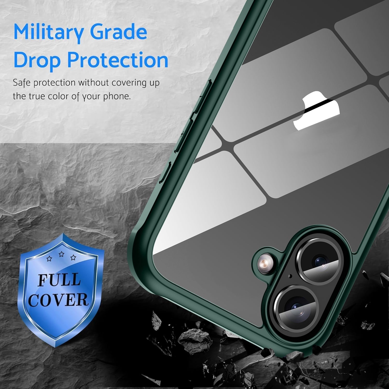 For-iPhone-16-Plus-Double-sided-Plastic-Glass-Phone-Protective-Case(Black)