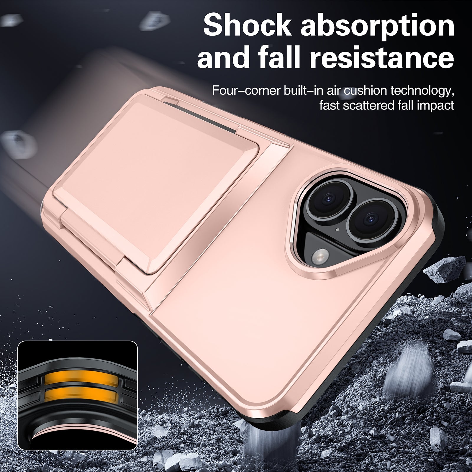 For-iPhone-16-Plus-Card-Slot-Holder-Phone-Case(Grey)