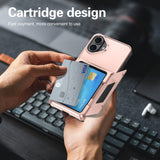 For-iPhone-16-Plus-Card-Slot-Holder-Phone-Case(Grey)