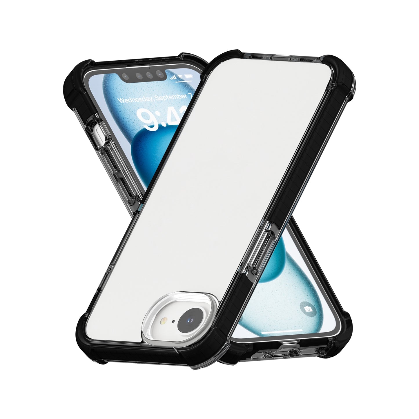 For-iPhone-16e-/-17e-Acrylic-Full-Coverage-Shockproof-Phone-Case(Black)