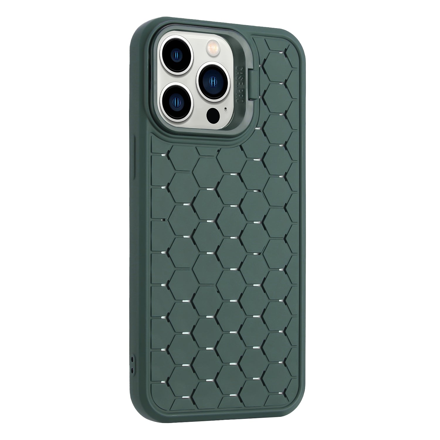 For-iPhone-16-Pro-Honeycomb-Radiating-Lens-Holder-TPU-Phone-Case(Green)