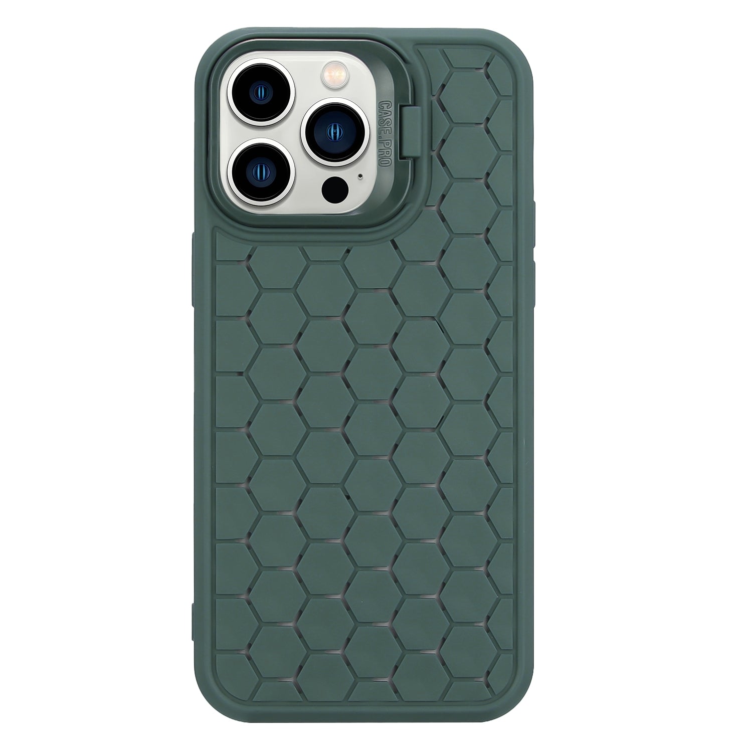 For-iPhone-16-Pro-Honeycomb-Radiating-Lens-Holder-TPU-Phone-Case(Green)