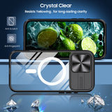 For-iPhone-16-Pro-Clear-Acrylic-+-PC-+-TPU-MagSafe-Lens-Sliding-Cover-Full-Coverage-Phone-Case(Black)