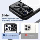 For-iPhone-16-Pro-Clear-Acrylic-+-PC-+-TPU-MagSafe-Lens-Sliding-Cover-Full-Coverage-Phone-Case(Black)