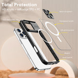 For-iPhone-16-Pro-Clear-Acrylic-+-PC-+-TPU-MagSafe-Lens-Sliding-Cover-Full-Coverage-Phone-Case(Black)