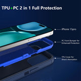 For-iPhone-16-Plus-2-in-1-PC-Hybrid-TPU-Phone-Case(Gray+Fluorescent-Green)