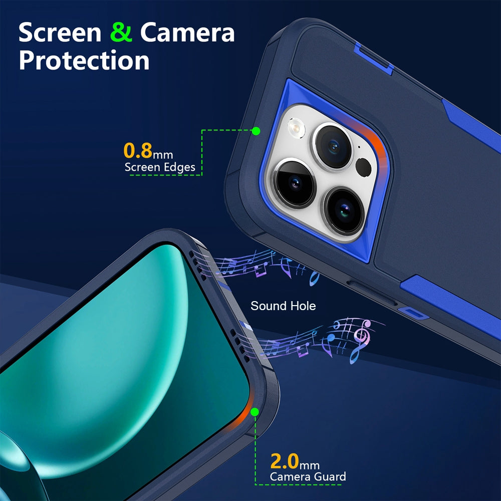 For-iPhone-16-Plus-2-in-1-PC-Hybrid-TPU-Phone-Case(Gray+Fluorescent-Green)
