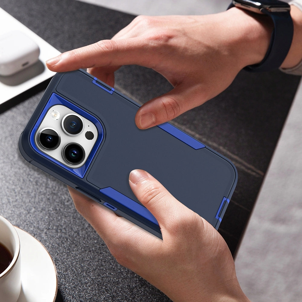 For-iPhone-16-Plus-2-in-1-PC-Hybrid-TPU-Phone-Case(Gray+Fluorescent-Green)