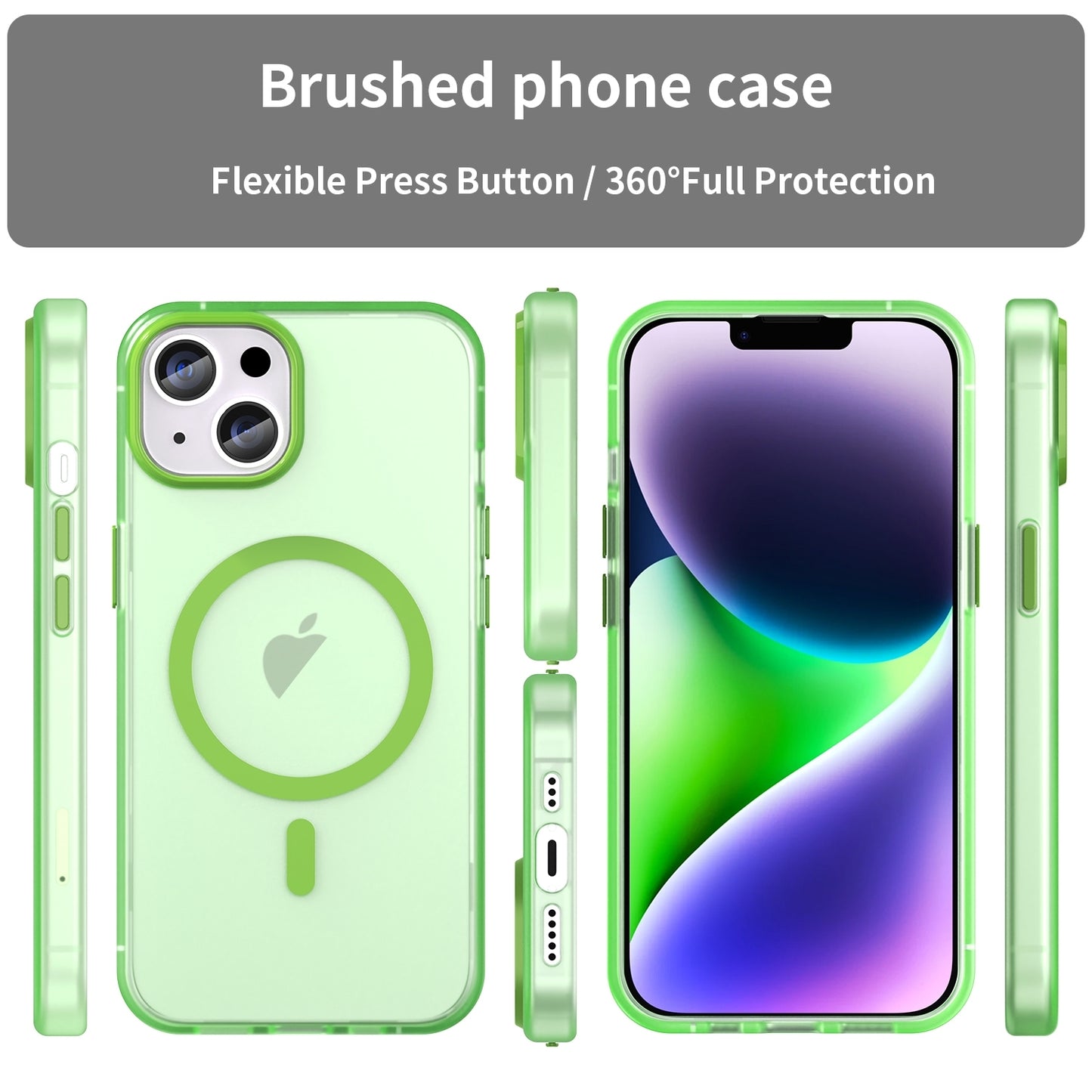 For-iPhone-16-MagSafe-Frosted-Translucent-TPU-+-PC-Full-Coverage-Phone-Case(Green)