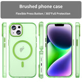 For-iPhone-16-MagSafe-Frosted-Translucent-TPU-+-PC-Full-Coverage-Phone-Case(Green)
