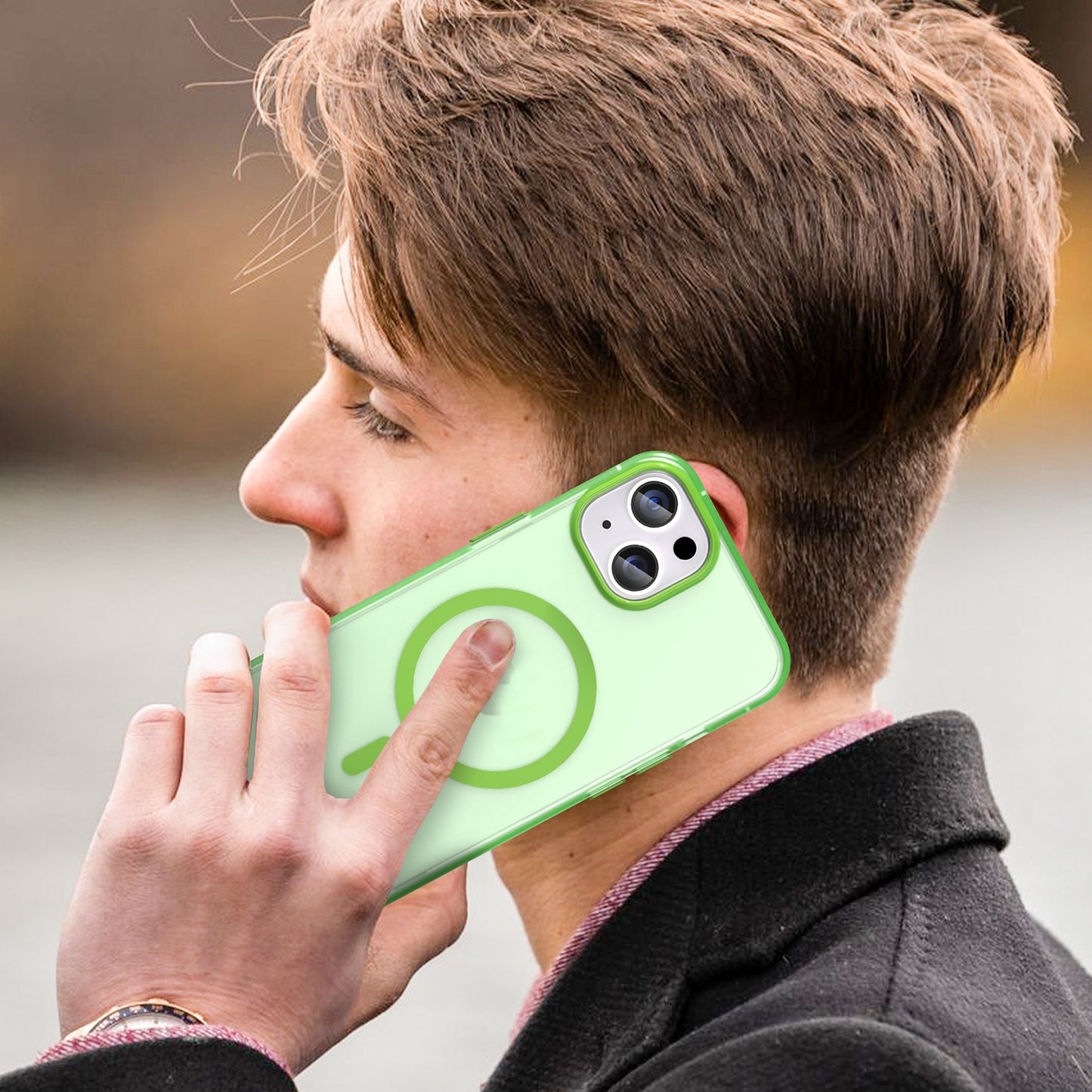 For-iPhone-16-MagSafe-Frosted-Translucent-TPU-+-PC-Full-Coverage-Phone-Case(Green)