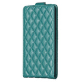 For-iPhone-16-Pro-Diamond-Lattice-Vertical-Flip-Leather-Phone-Case(Green)