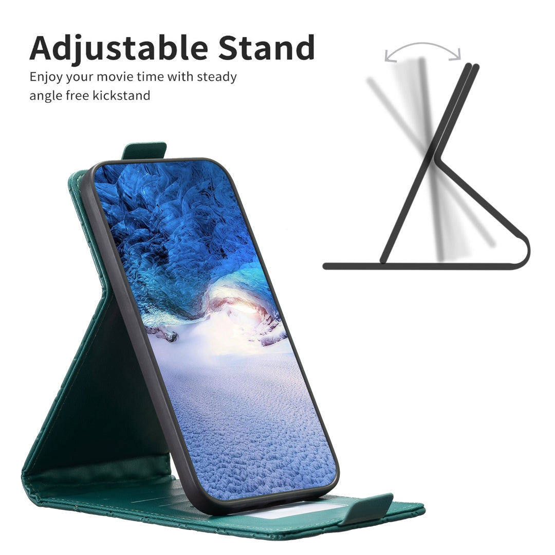For-iPhone-16-Pro-Diamond-Lattice-Vertical-Flip-Leather-Phone-Case(Green)