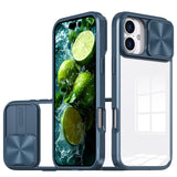 For-iPhone-16-Sliding-Camshield-Acrylic-Hybrid-TPU-Phone-Case(Navy-Blue)