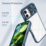 For-iPhone-16-Sliding-Camshield-Acrylic-Hybrid-TPU-Phone-Case(Navy-Blue)