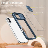 For-iPhone-16-Sliding-Camshield-Acrylic-Hybrid-TPU-Phone-Case(Navy-Blue)