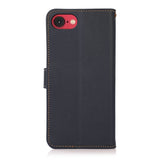 For-iPhone-16e-/-17e-KHAZNEH-Custer-Genuine-Leather-RFID-Phone-Case(Blue)