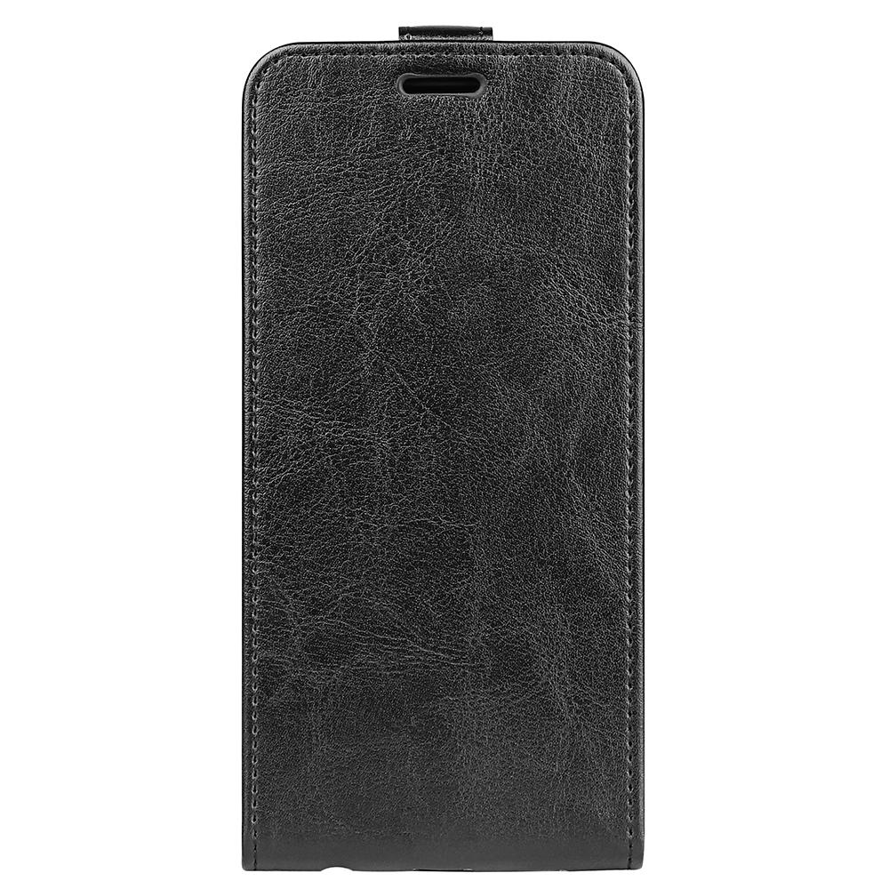 For-iPhone-17e-/-16e-R64-Texture-Single-Vertical-Flip-Leather-Phone-Case(Black)