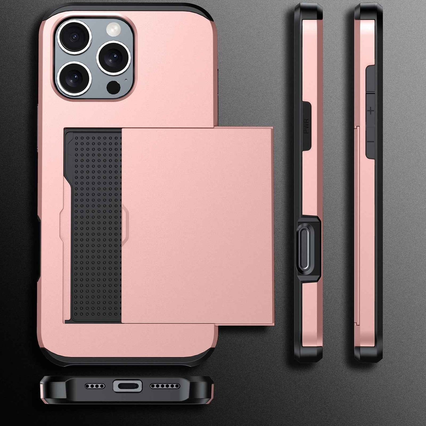 For-iPhone-17e-/-16e-Shockproof-Armor-Phone-Case-with-Card-Slot(White)