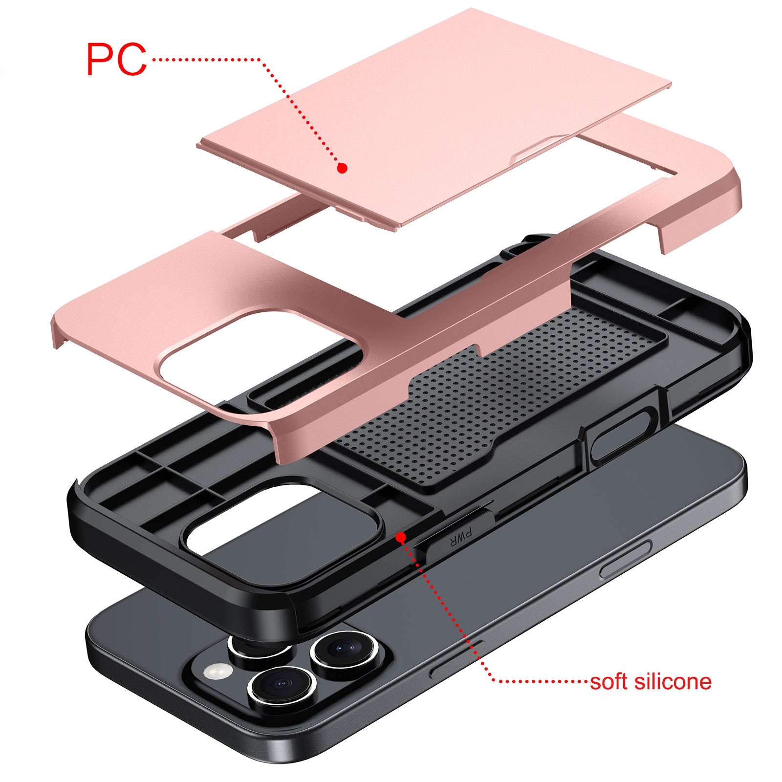 For-iPhone-17e-/-16e-Shockproof-Armor-Phone-Case-with-Card-Slot(White)