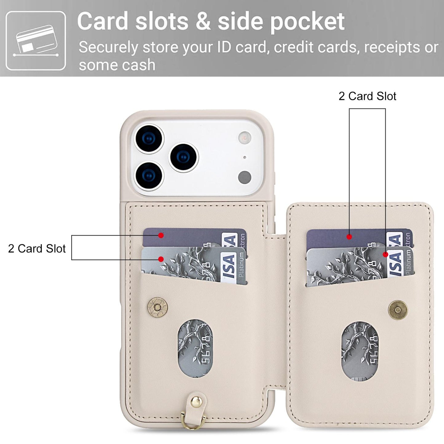 For-iPhone-17-Pro-Max-Crossbody-Flower-Pattern-Leather-Phone-Case(White)