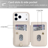 For-iPhone-17-Pro-Max-Crossbody-Flower-Pattern-Leather-Phone-Case(White)