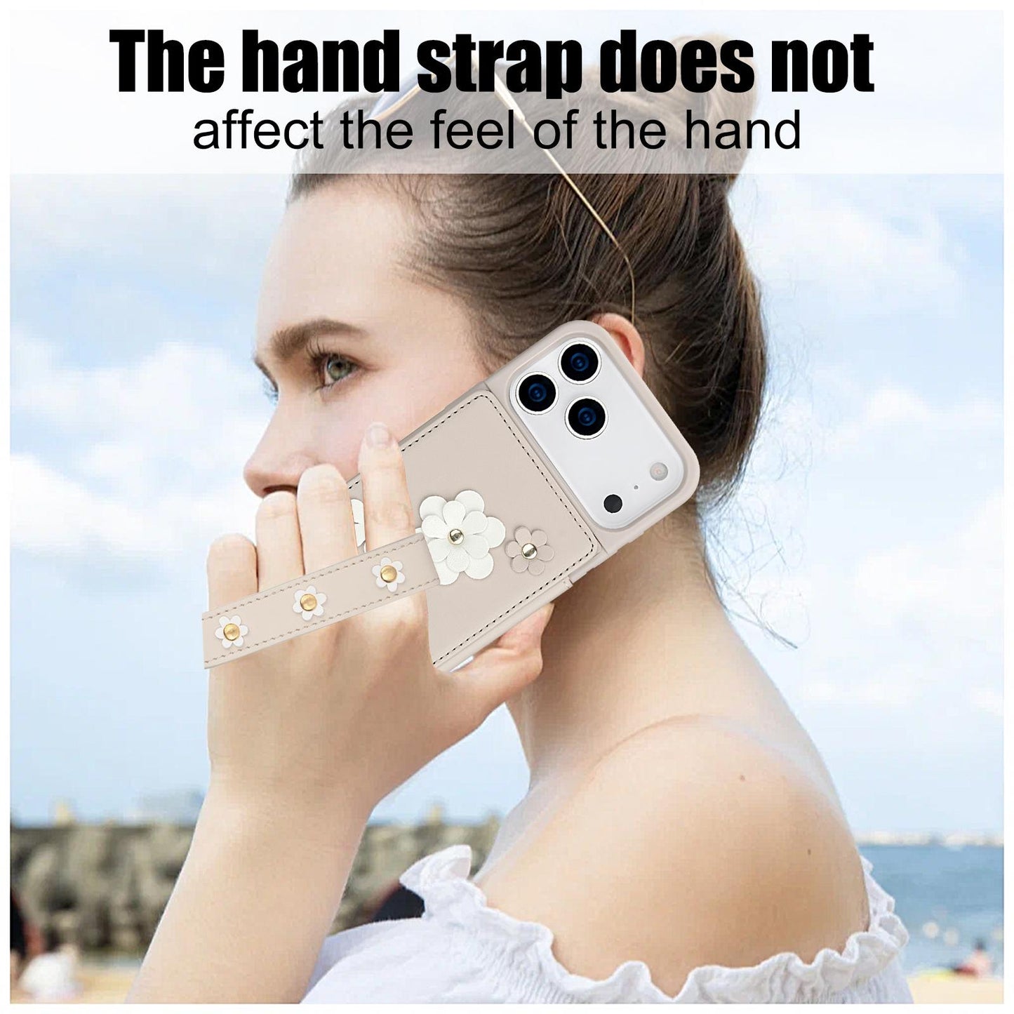 For-iPhone-17-Pro-Max-Crossbody-Flower-Pattern-Leather-Phone-Case(White)