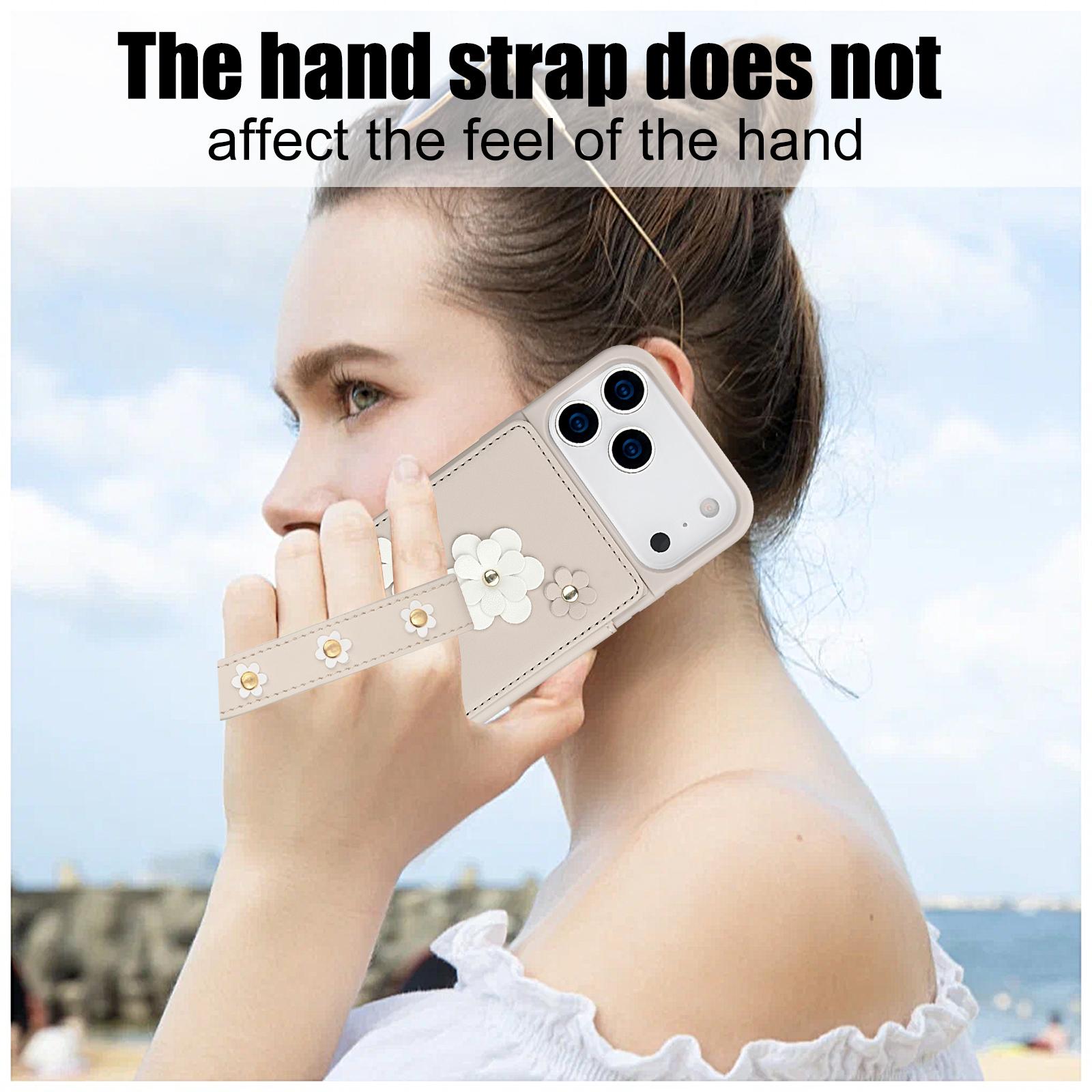 For-iPhone-17-Pro-Max-Crossbody-Flower-Pattern-Leather-Phone-Case(White)