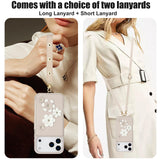 For-iPhone-17-Pro-Max-Crossbody-Flower-Pattern-Leather-Phone-Case(White)