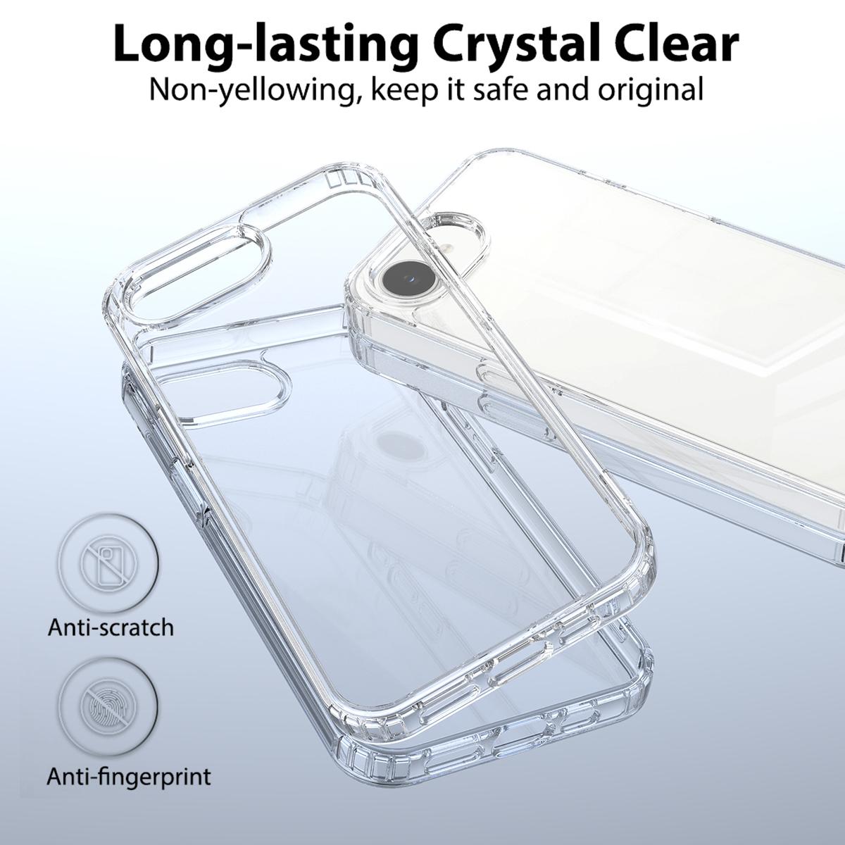 For-iPhone-17e-/-16e-Scratchproof-Acrylic-TPU-Phone-Case(Transparent)