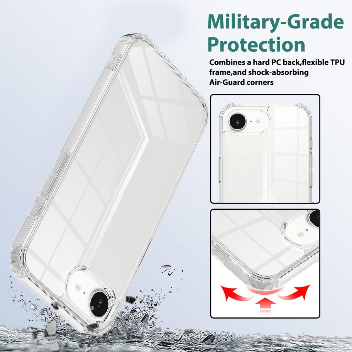 For-iPhone-17e-/-16e-Scratchproof-Acrylic-TPU-Phone-Case(Transparent)