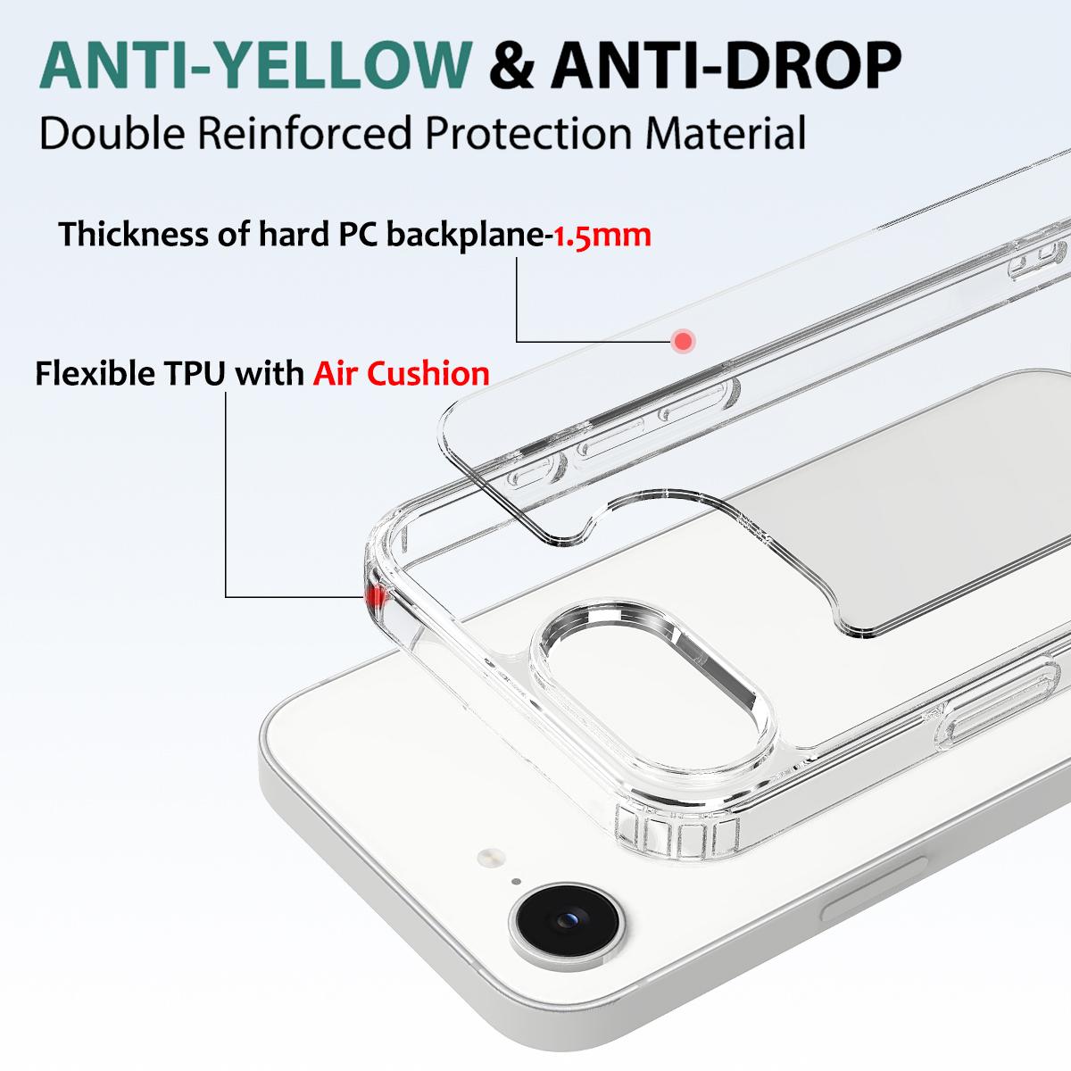 For-iPhone-17e-/-16e-Scratchproof-Acrylic-TPU-Phone-Case(Transparent)