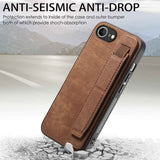 For-iPhone-17e-/-16e-Retro-Wristband-Holder-Leather-Back-Phone-Case(Brown)