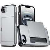 For-iPhone-17e-/-16e-Shockproof-Armor-Phone-Case-with-Card-Slot(Silver)