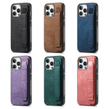 For-iPhone-17e-/-16e-Retro-Wristband-Holder-Leather-Back-Phone-Case(Black)