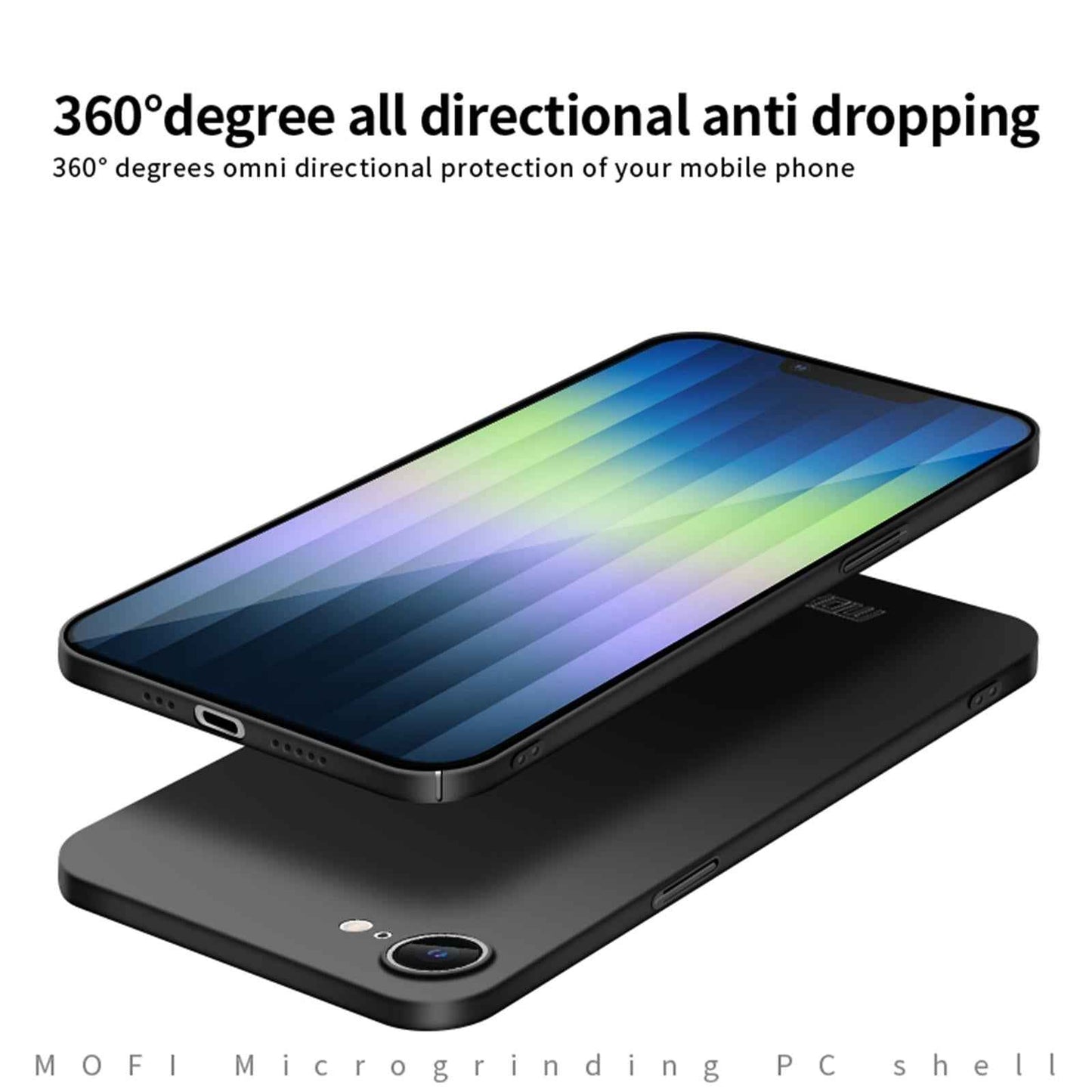 For-iPhone-17e-/-16e-MOFI-Frosted-PC-Ultra-thin-Hard-Phone-Case(Black)