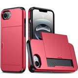 For-iPhone-17e-/-16e-Shockproof-Armor-Phone-Case-with-Card-Slot(Red)