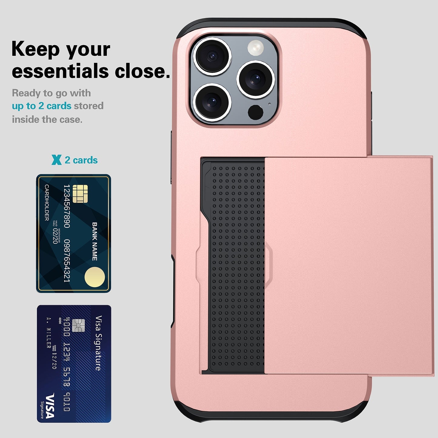 For-iPhone-17e-/-16e-Shockproof-Armor-Phone-Case-with-Card-Slot(Red)