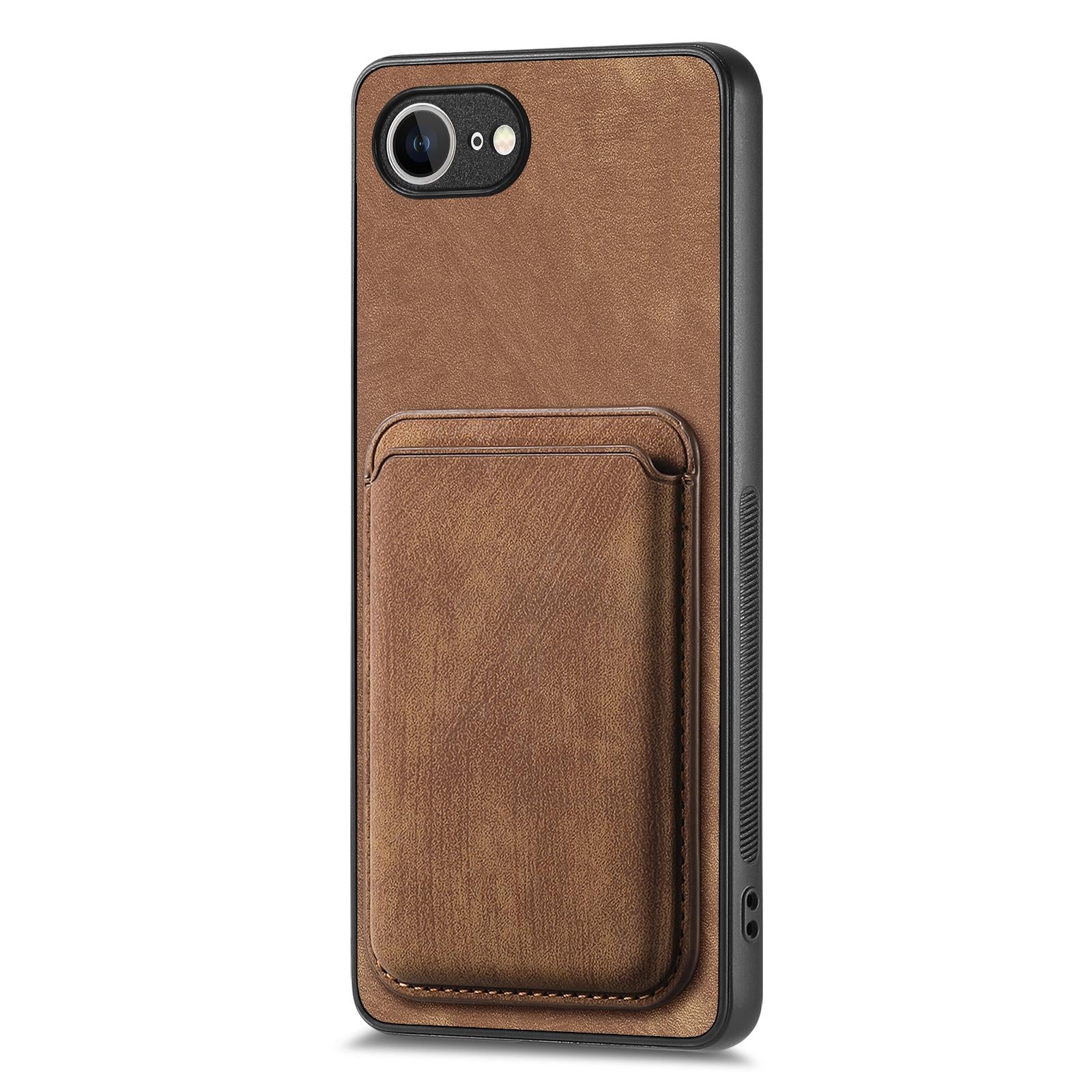 For-iPhone-17e-/-16e-Retro-Leather-Card-Bag-Magnetic-Phone-Case(Brown)