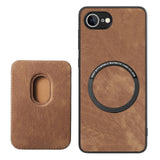 For-iPhone-17e-/-16e-Retro-Leather-Card-Bag-Magnetic-Phone-Case(Brown)