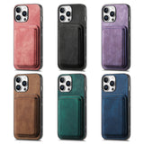 For-iPhone-17e-/-16e-Retro-Leather-Card-Bag-Magnetic-Phone-Case(Brown)