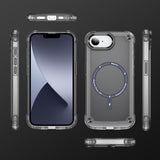 For-iPhone-17e-/-16e-Skin-Feel-TPU-+-PC-MagSafe-Magnetic-Phone-Case(Transparent-Black)