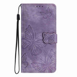 For-iPhone-17-Pro-Max-Skin-feel-Embossed-Butterfly-Leather-Phone-Case(Purple)