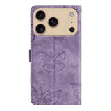 For-iPhone-17-Pro-Max-Skin-feel-Embossed-Butterfly-Leather-Phone-Case(Purple)