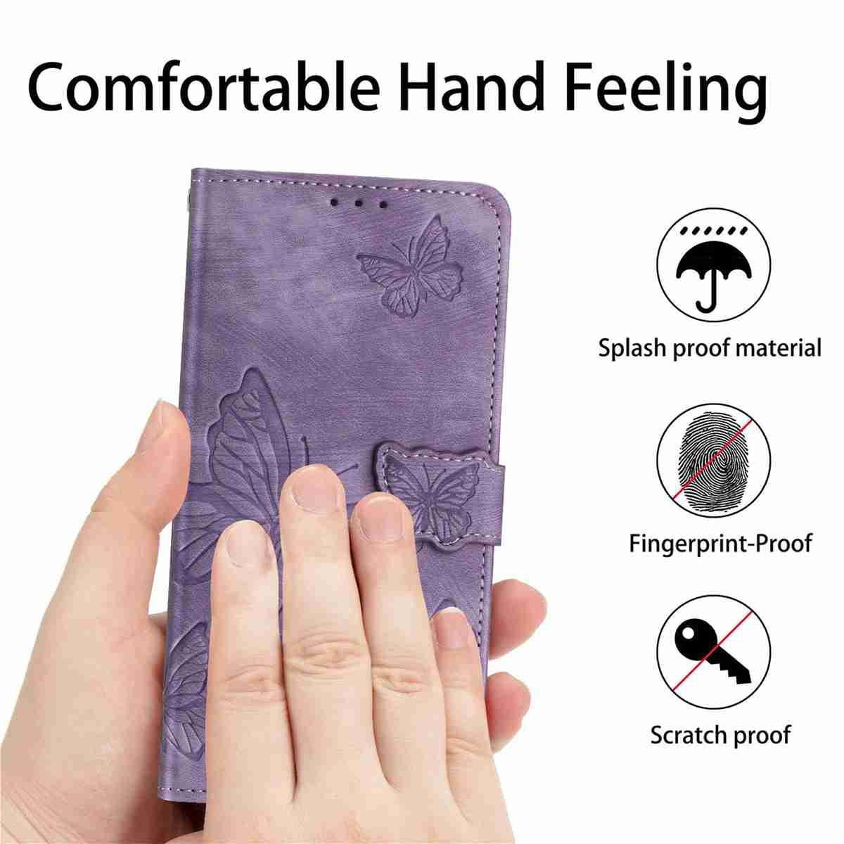 For-iPhone-17-Pro-Max-Skin-feel-Embossed-Butterfly-Leather-Phone-Case(Purple)