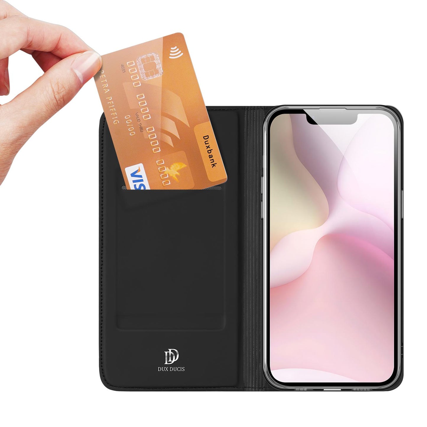 For-iPhone-17e-/-16e-DUX-DUCIS-Skin-Pro-Series-Flip-Leather-Phone-Case(Black)