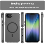 For-iPhone-17e-/-16e-MagSafe-Frosted-Translucent-TPU-+-PC-Full-Coverage-Phone-Case(Black)