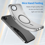 For-iPhone-17e-/-16e-MagSafe-Frosted-Translucent-TPU-+-PC-Full-Coverage-Phone-Case(Black)