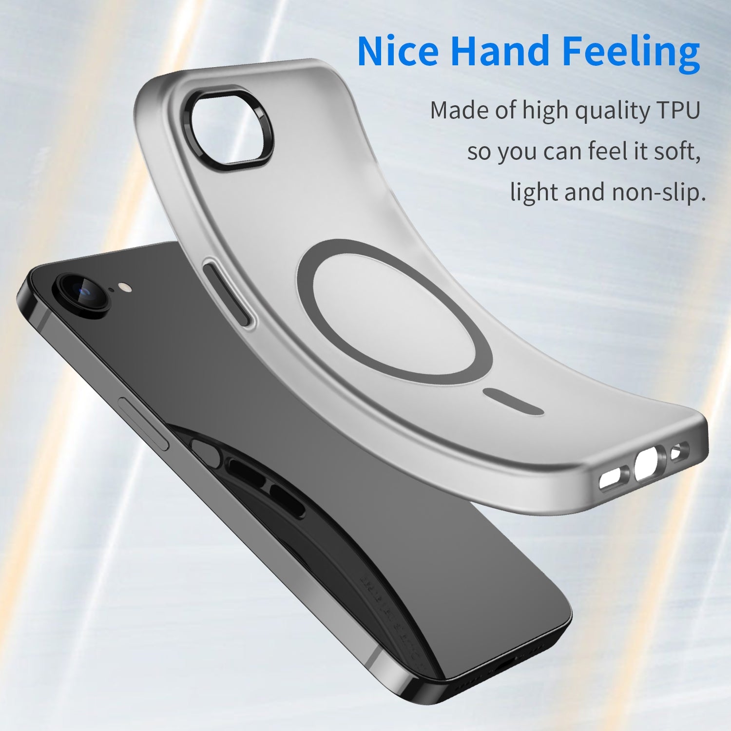 For-iPhone-17e-/-16e-MagSafe-Frosted-Translucent-TPU-+-PC-Full-Coverage-Phone-Case(Black)