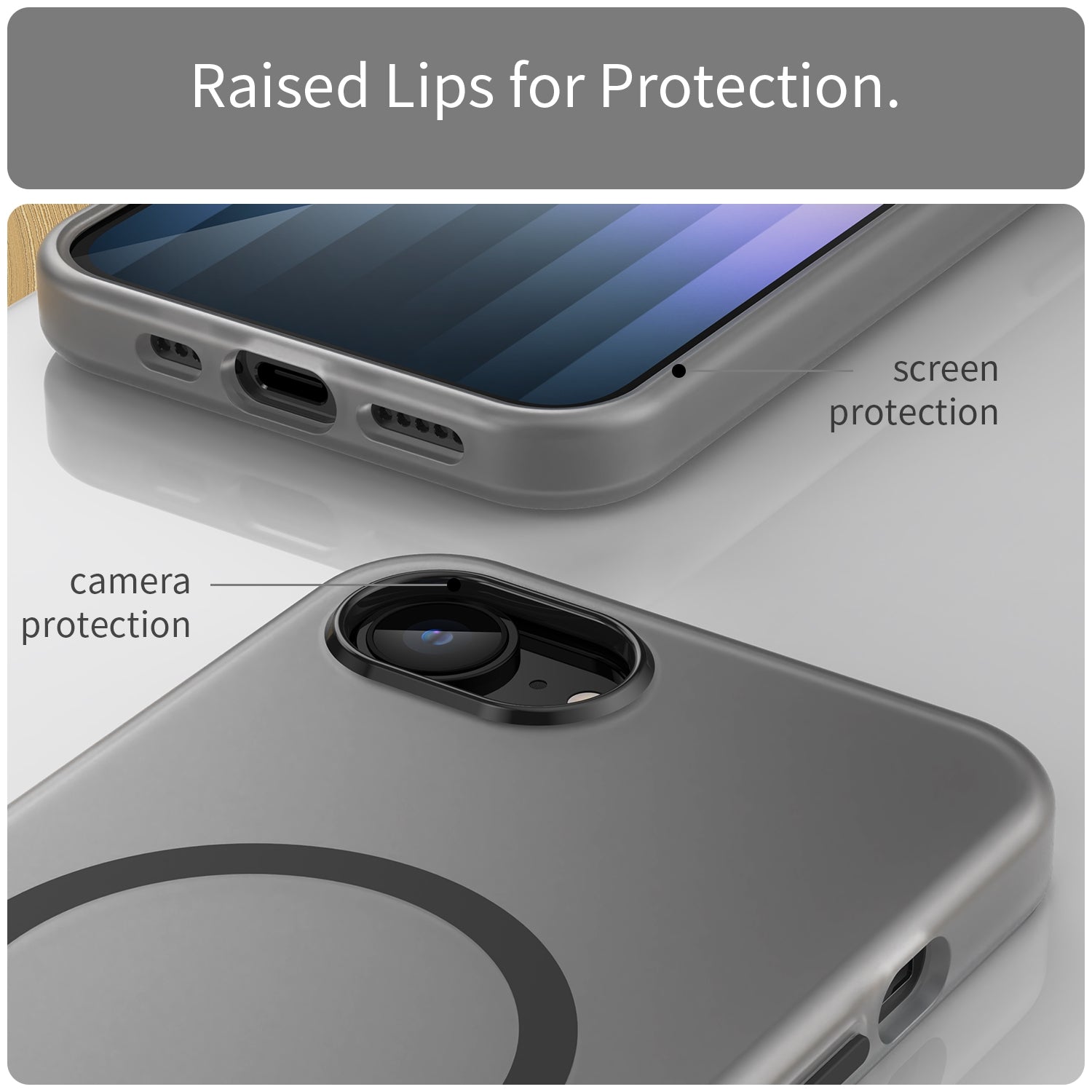 For-iPhone-17e-/-16e-MagSafe-Frosted-Translucent-TPU-+-PC-Full-Coverage-Phone-Case(Black)